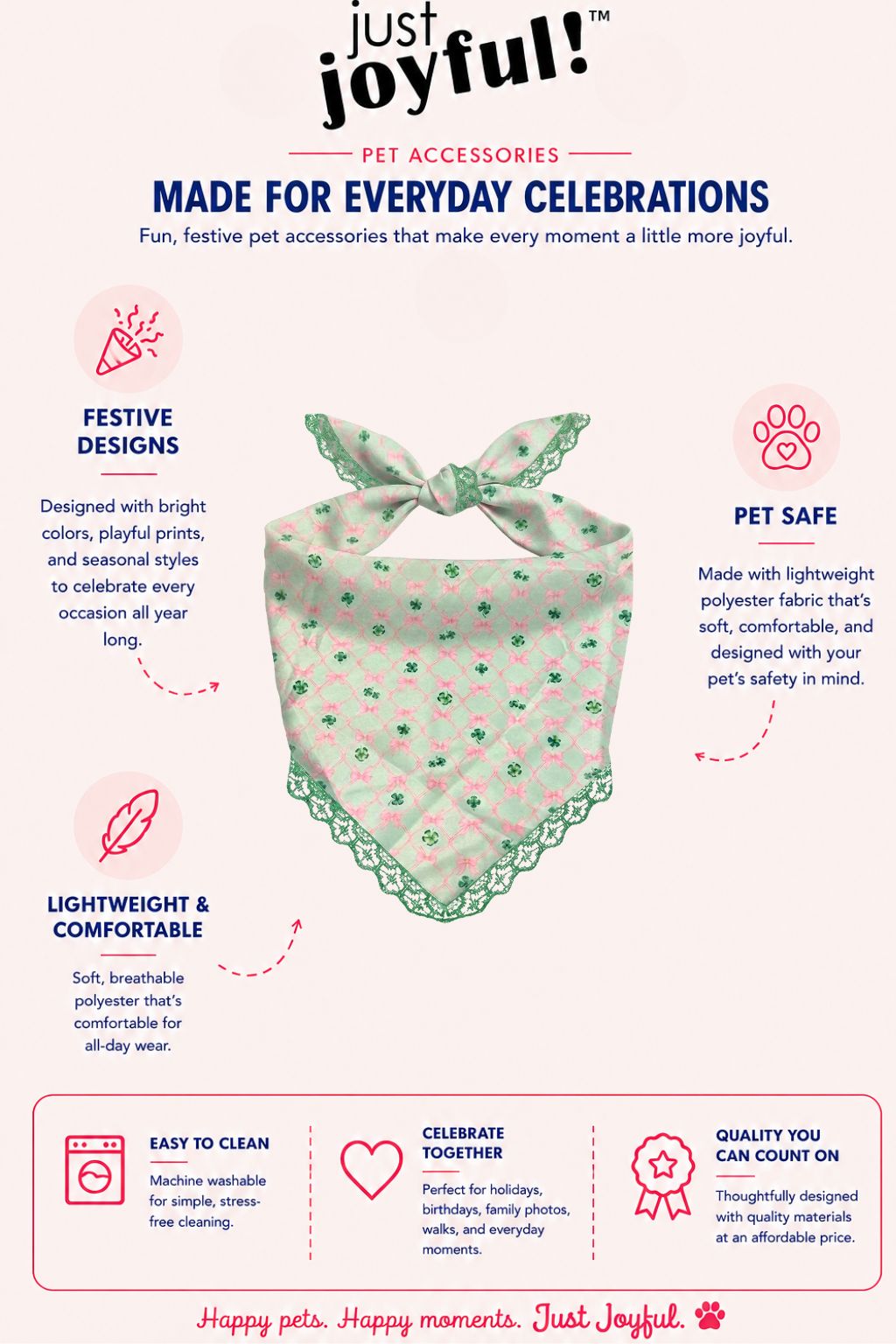 Clover & Bow Pet Bandana