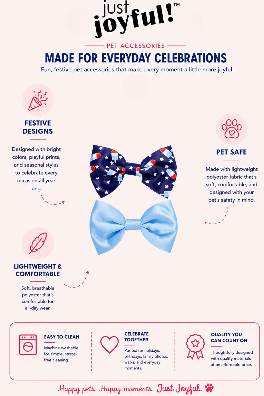 2Pc Popsicle Pet Bow Set