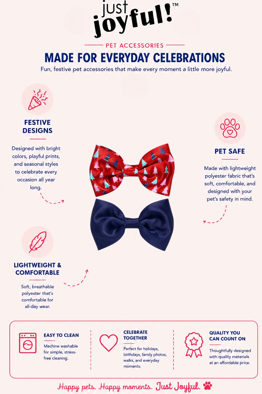 2Pc Christmas Tree Pet Bow Set