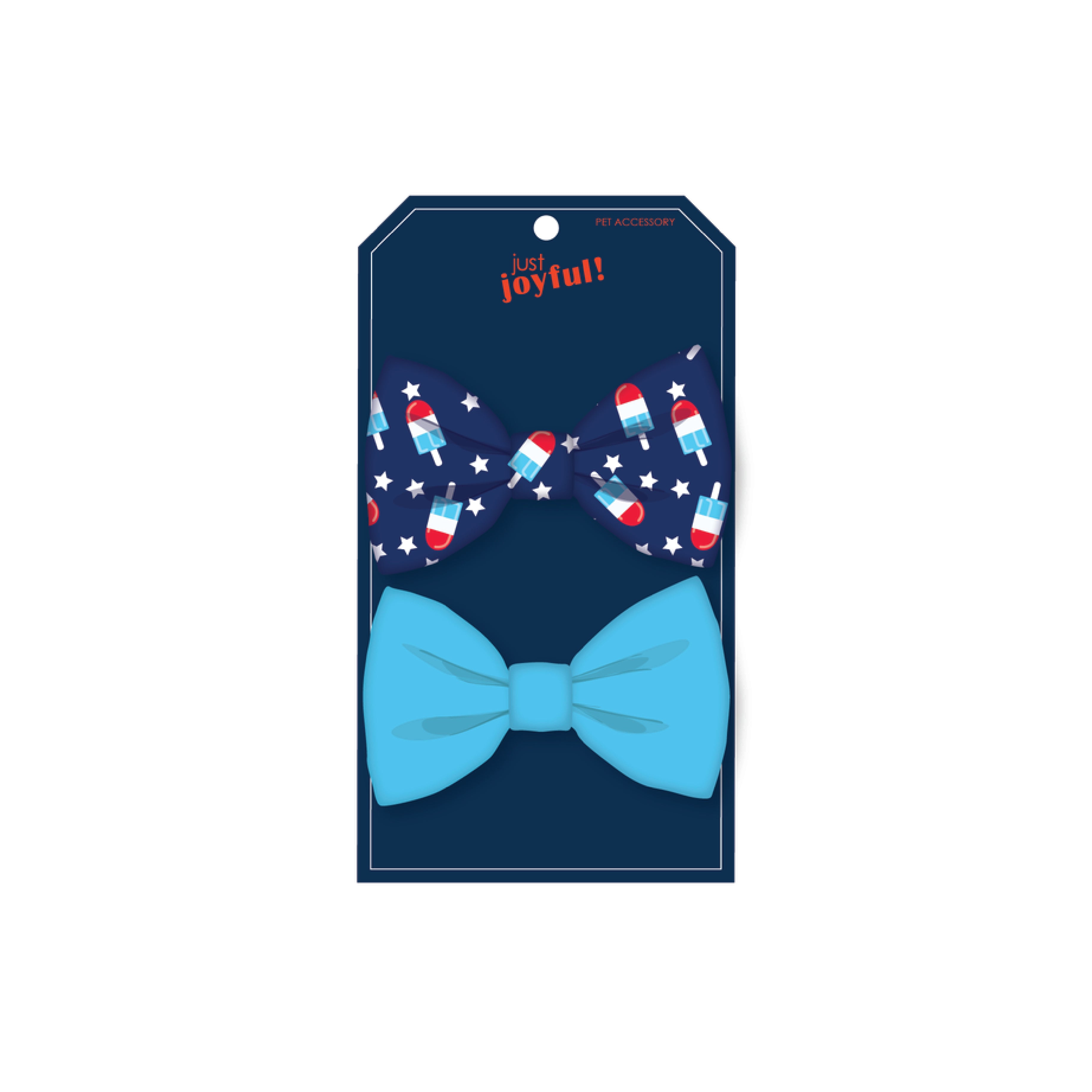 Americana Dog Popsicle Double Bow Set