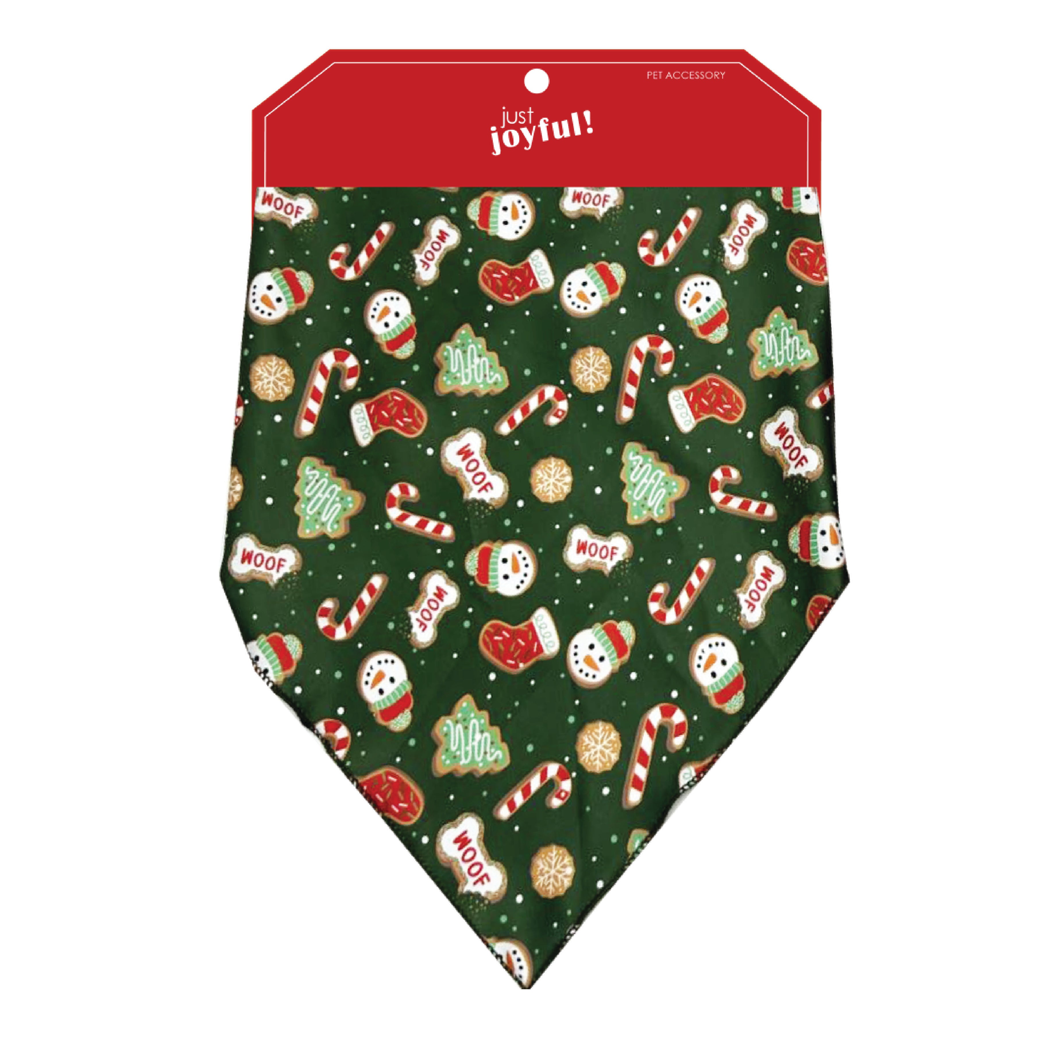Christmas Dog Bandana Green Print