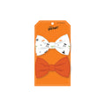 Halloween Orange & White Double Bow Set for Dogs