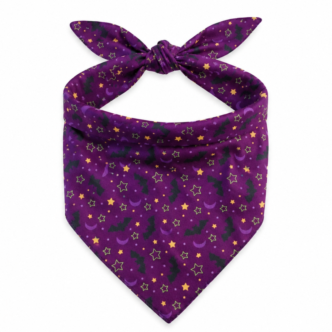 Purple Bat Pet Bandana