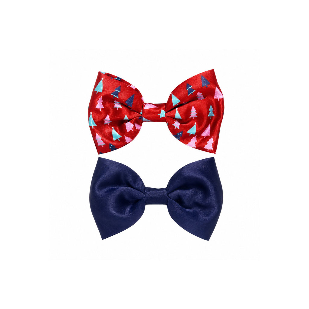 2Pc Christmas Tree Pet Bow Set