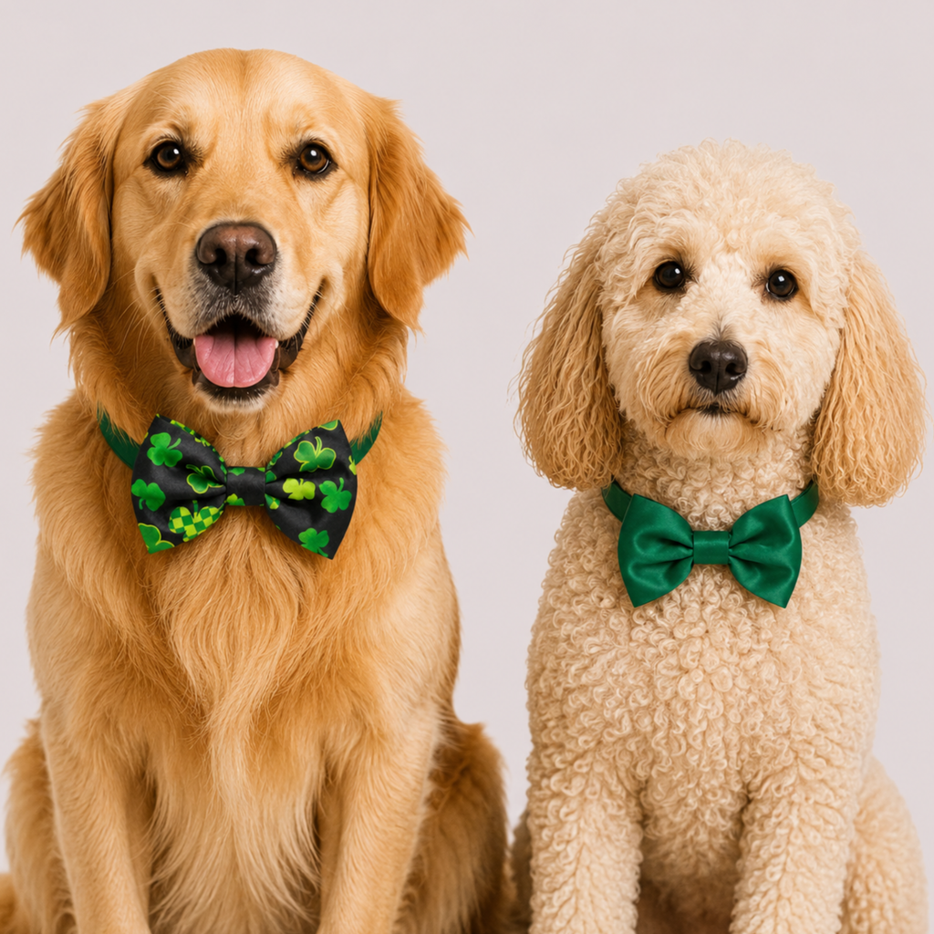2Pc Clover Pet Bow Set