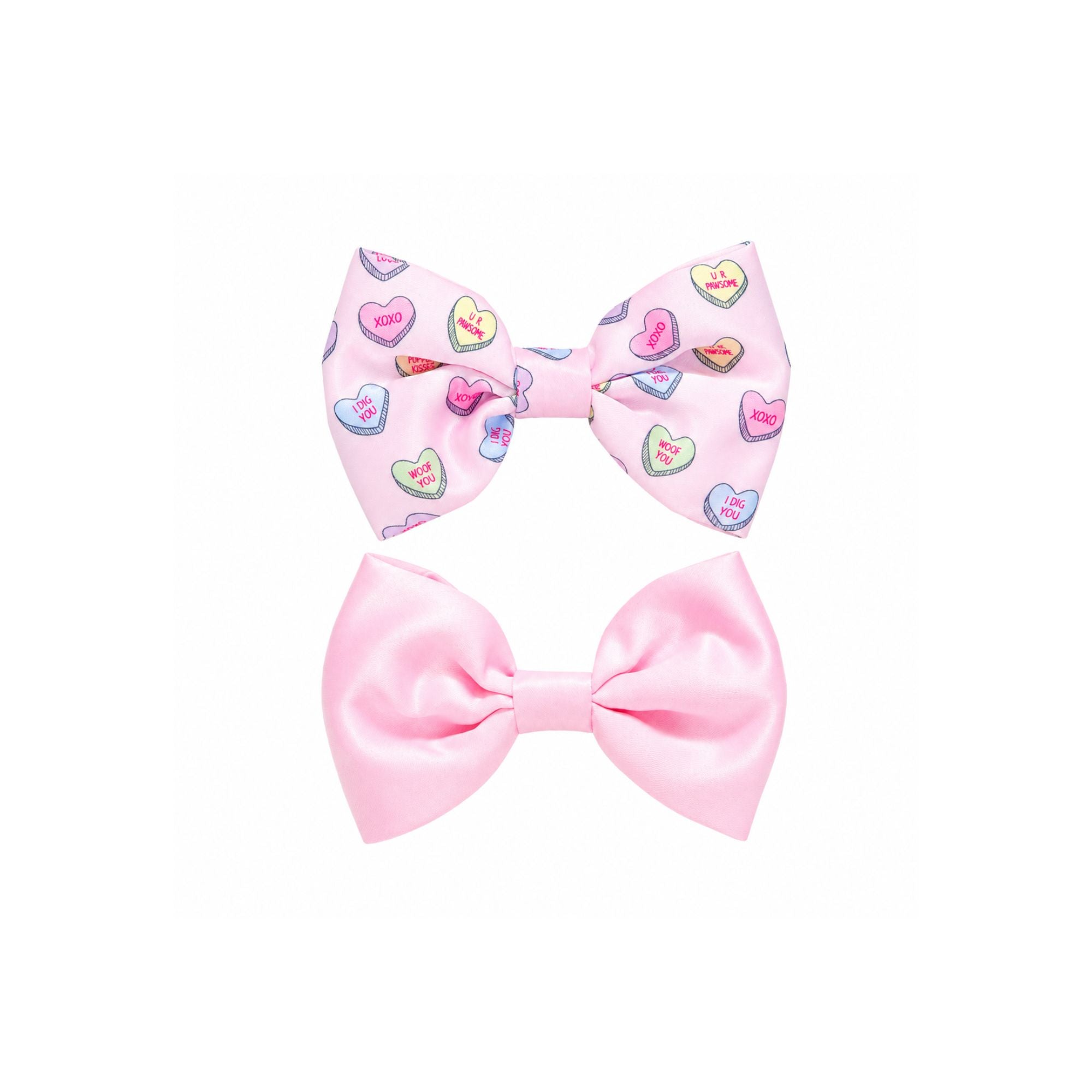 2Pc Heart Pet Bow Set